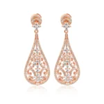 Boucles d’oreilles pendantes en Argent 925 & Or Rose