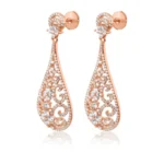 Boucles d’oreilles pendantes en Argent 925 & Or Rose – Image 2